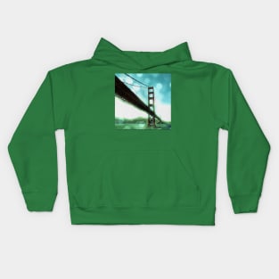 Green Bokeh Golden Gate Bridge in San Francisco Kids Hoodie